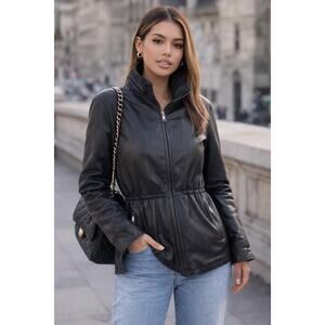 Marc New York VINTAGE Andrew Marc Leather Jacket in Black, Size Small